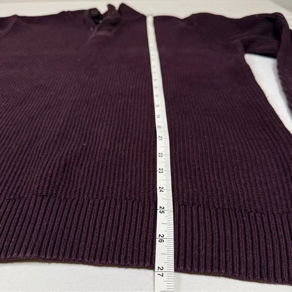 Express Men's Dark Purple Zip Up Sweater - Picture 5 of 8
